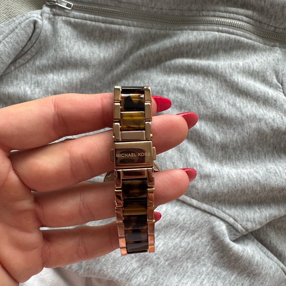 Michael Kors Rose Gold and Black Women's Bracelet Watch - Picture 2 of 3